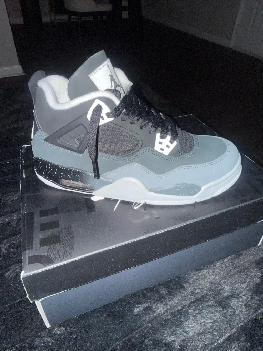 Air Jordan (Fear) 4 Retro Grade School - Gray / Black